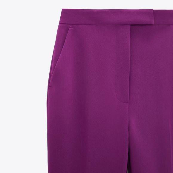 NWT ZARA | High-Waisted Trouser Pants Purple - Picture 6 of 9